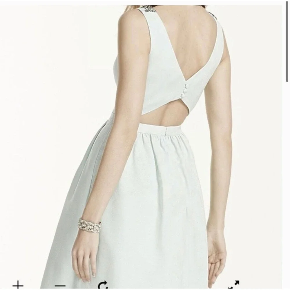 David's Bridal Dress Size 12‎ Navy Blue Fit and Flare Jewel Neck Party Cocktail